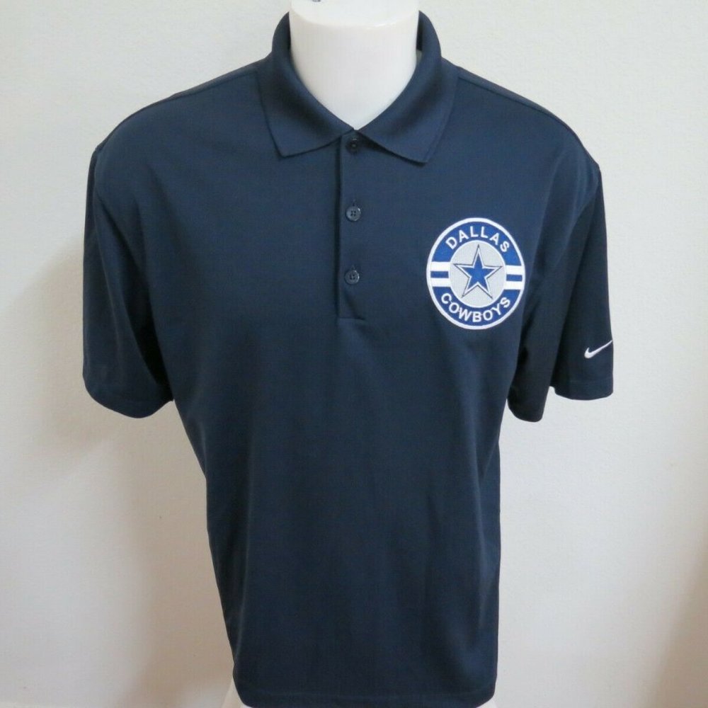 S-2XL Navy Cowboys Nike Dri-Fit Mens db Polyester #23V Golf Polo Shirt